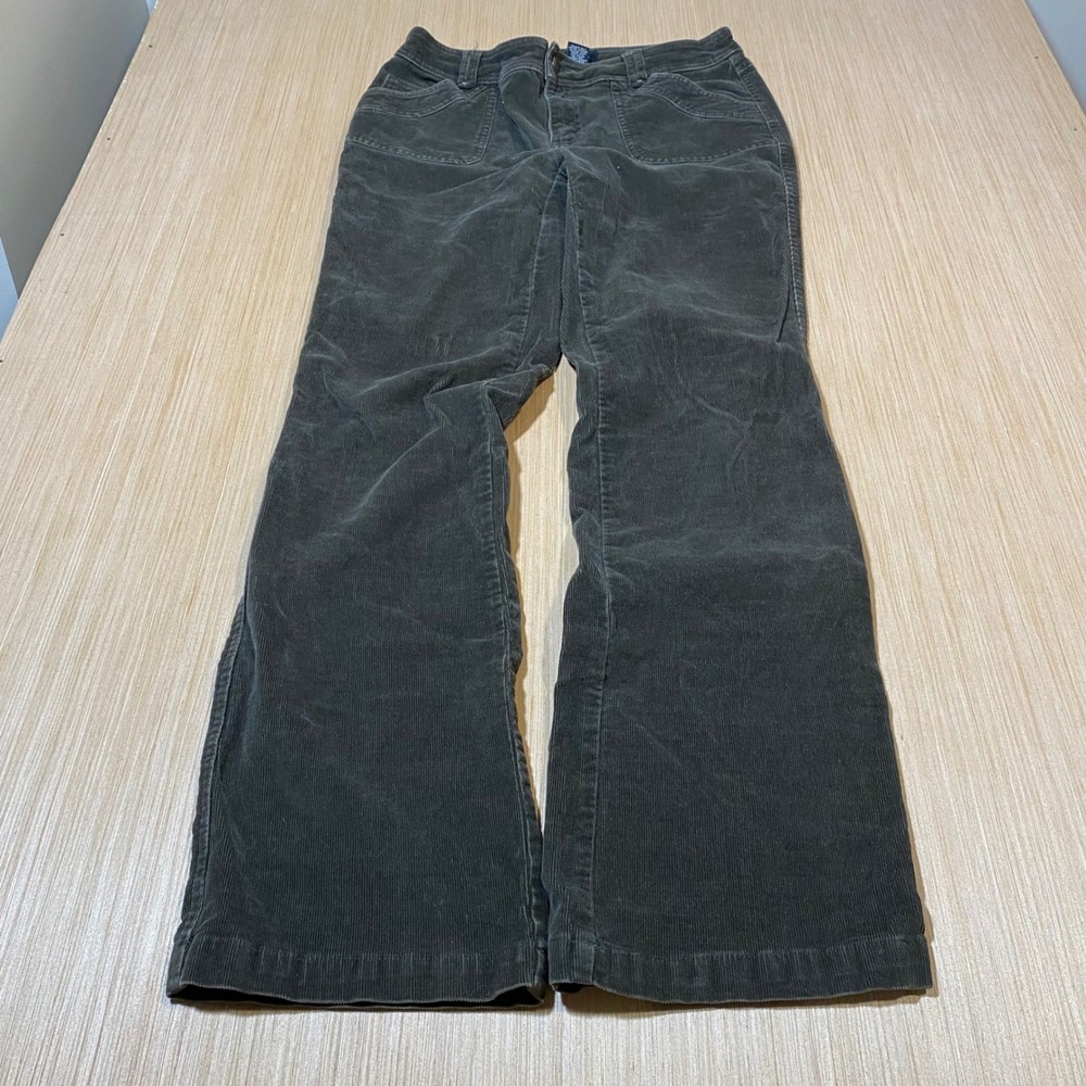 Sonoma Life Style Womens Gray Corduroy Pants Straight Leg Size 6 Charcoal